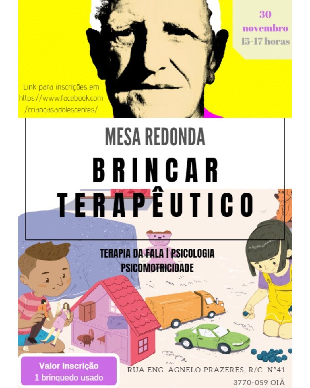 A Psycoclínica promoveu a 1ªedição da “Mesa redonda”, no dia 30 de novembro de 2019, dedicada ao tema “Brincar Terapêutico”, reunindo profissionais das áreas de terapia da fala, psicologia e psicomotricidade. O evento teve como objetivo destacar a importância do brincar no desenvolvimento infantil e no contexto terapêutico.