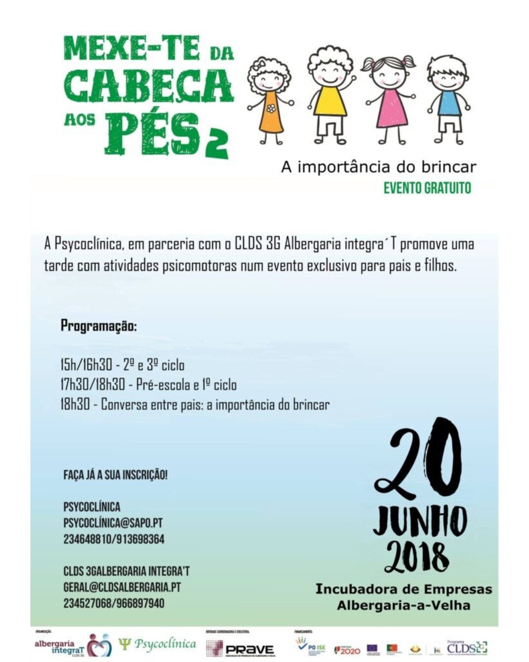 O “Mexe-te” 2 foi um evento realizado, na Incubadoa de Albergaria-a-Velha, em parceria com o CLDS 3G Albergaria integra ´T. Foi uma tarde exclusiva para pais e filhos, aprenderem a importância do brincar .