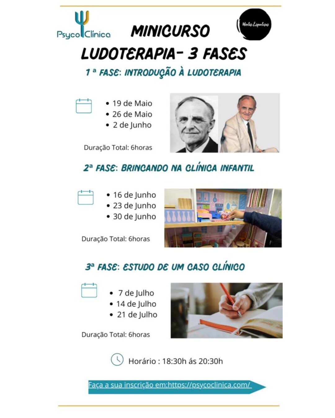 2º Edição do Curso de Ludoterapia, desta vez num formato mais curto de 18 horas. Teve como objetivo geral, contribuir para a compreensão da terapia destinada às crianças. Promover aos formandos conhecimentos ao nível das teorias dinâmicas do brincar, em particular na sua contribuição para o desenvolvimento geral da criança.